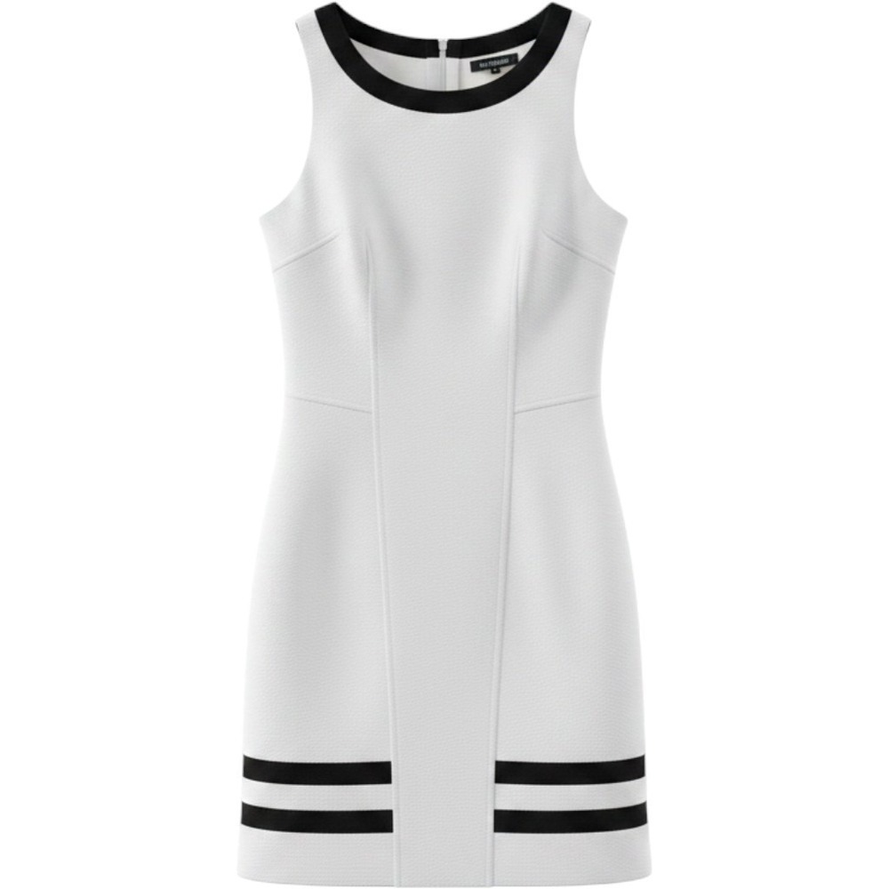 Chopin Made in Italy Shift Mini Dress Classic Sleeveless Navy Trim Preppy Sz 4